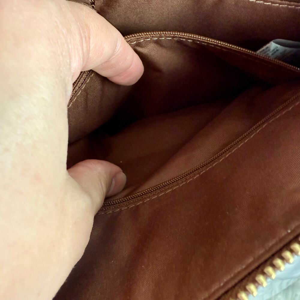 Fossil Tan Cow Hide Leather Jacqueline Crossbody or Tote Bag Purse Boho - Picture 8 of 11